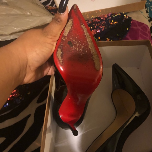 Dress (L) and red bottoms sz 6 - Picture 5 of 8
